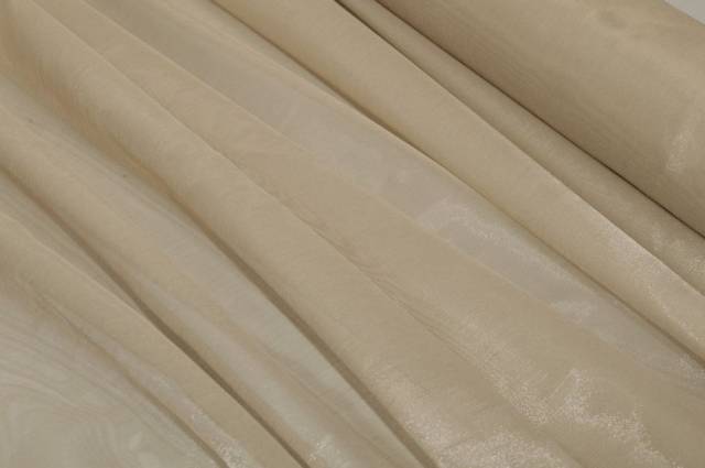 Vendita on line tessuto organza misto seta color champagne - occasioni e scampoli seta di