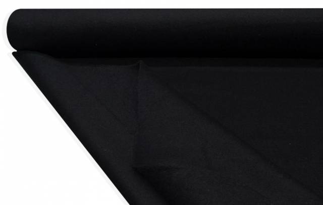 Vendita on line tessuto panno cappotto double misto cashmere nero - tessuti abbigliamento lana