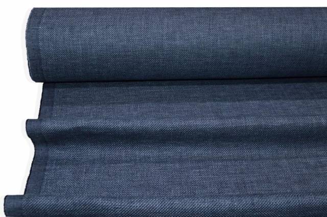 Vendita on line tessuto misto lana lino seta blu - tessuti abbigliamento lana