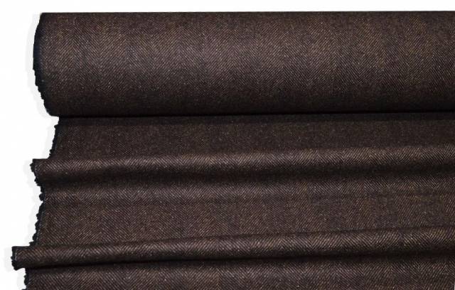 Vendita on line tessuto pura lana peso giacca spinato marrone - tessuti abbigliamento lana