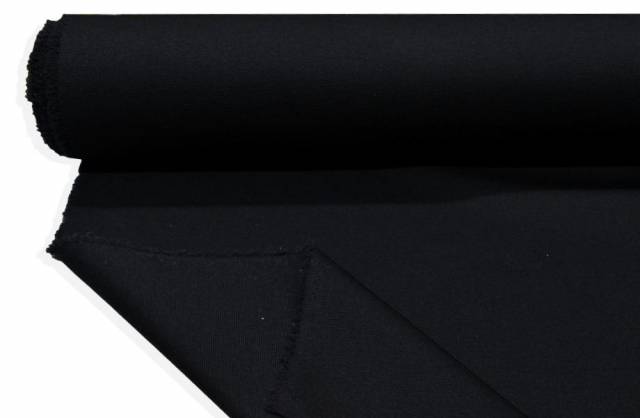 Vendita on line tessuto jersey misto lana nero - tessuti abbigliamento lana jersey