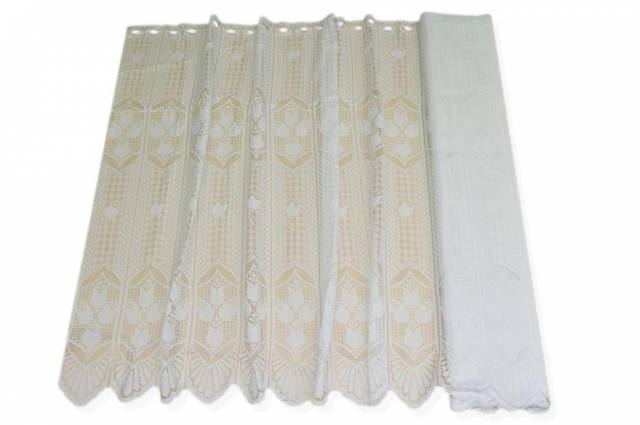 Vendita on line tendino ricamato bianco con fantasia tulipani - tessuti per tendine metraggio a vetro tirolesi