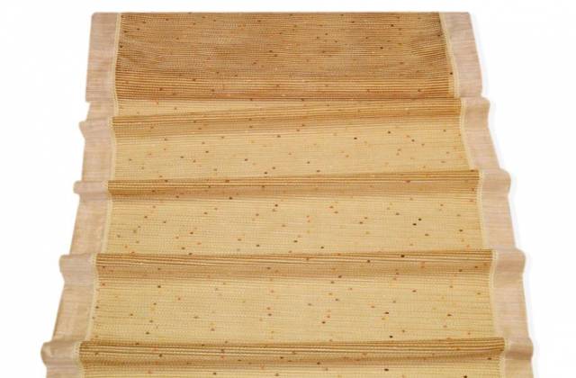 Vendita on line tendino fondo organza con ricamo in rilievo - tessuti per tendine metraggio a vetro larghezza cm 80