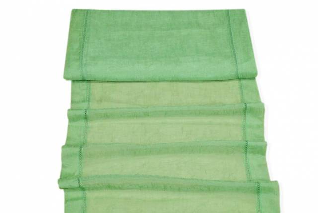 Vendita on line tendino in organza effetto stropicciato verde - tessuti per tendine metraggio a vetro larghezza cm 45