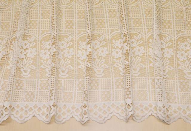 Vendita on line tendino tirolese ricamato panna - tessuti per tendine metraggio a vetro tirolesi