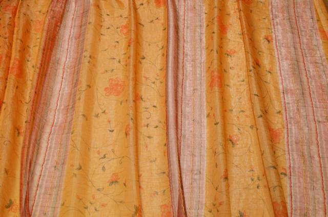 Vendita on line scampolo tenda organza fiore arancio - tessuti per scampoli