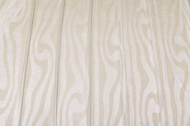 Vendita on line scampolo tenda organza avorio con fantasia a strisce - tessuti per scampoli