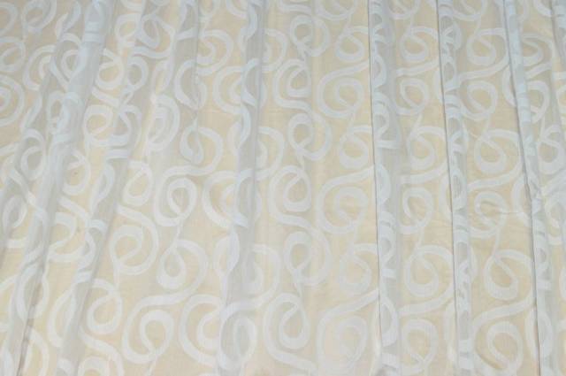 Vendita on line scampolo tenda devoreh con fantasia spirale bianca - tessuti per scampoli