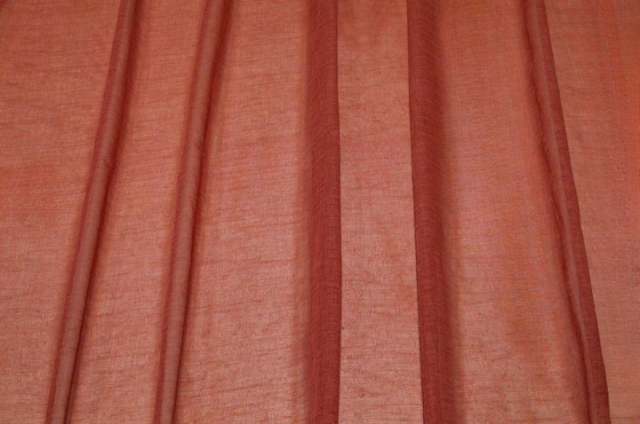 Vendita on line scampolo tenda garza color terra cotta - tessuti per scampoli
