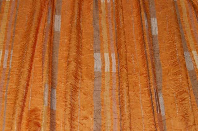 Vendita on line scampolo tenda effetto stropicciato arancio - tessuti per scampoli