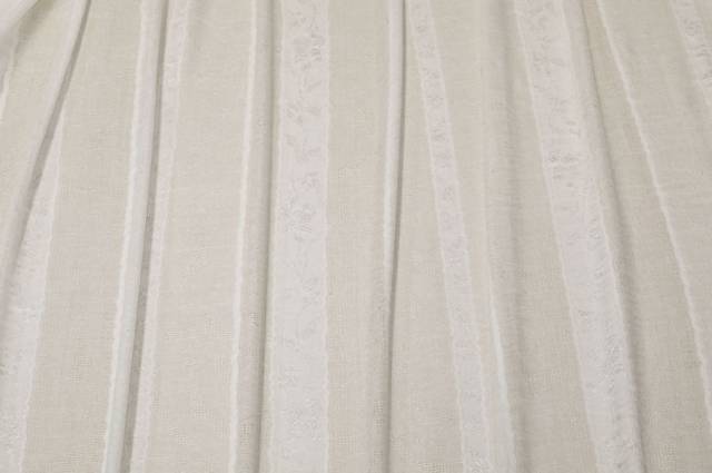 Vendita on line tessuto tenda stropicciata a righe avorio - tessuti per