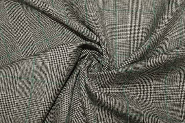 Vendita on line tessuto principe di galles misto cashmere riga verde - tessuti abbigliamento lana cashmere