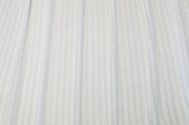Vendita on line tessuto tenda organza stropicciata righina bianca - tessuti per