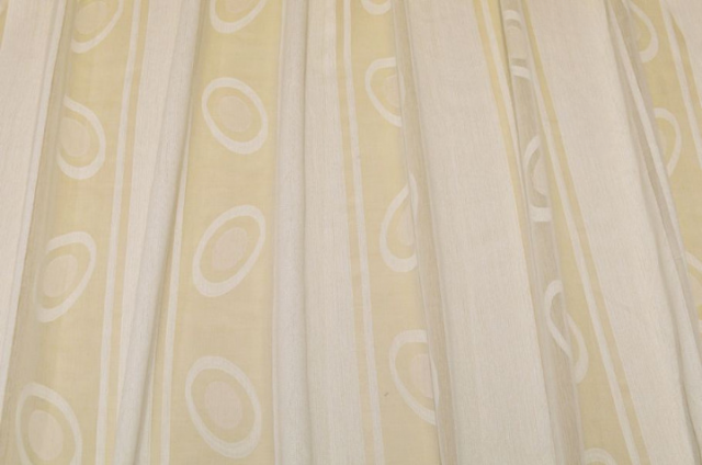 Vendita on line tessuto tenda organza cerchio avorio - tessuti per