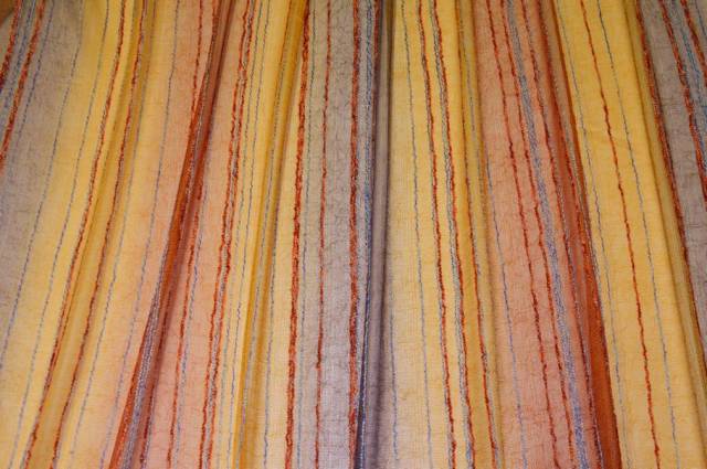 Vendita on line tessuto tenda retina arancio con righina in rilievo - tessuti per a metraggio classiche
