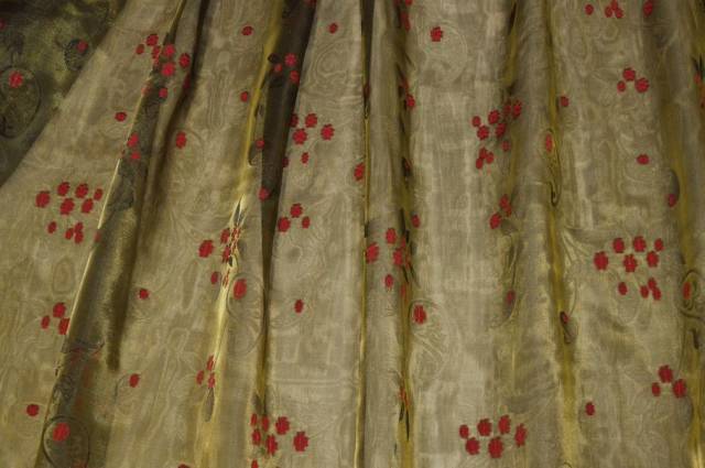 Vendita on line tessuto tenda organza verde cangiante nero - tessuti per a metraggio classiche