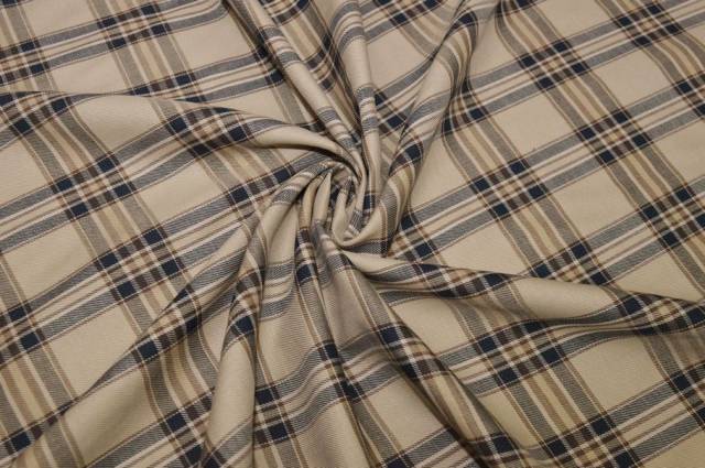 Vendita on line tessuto puro cotone tartan scacco beige - cotoni coordinati quadro, riga ed