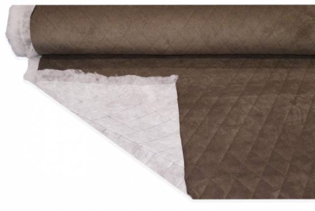 Vendita on line tessuto trapuntato scamosciato color fango - tessuti abbigliamento trapuntati