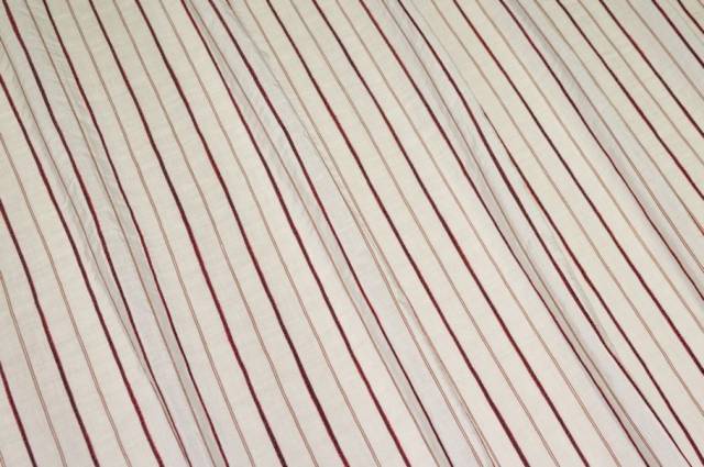 Vendita on line tessuto misto lino rigato rosso - tessuti abbigliamento lino