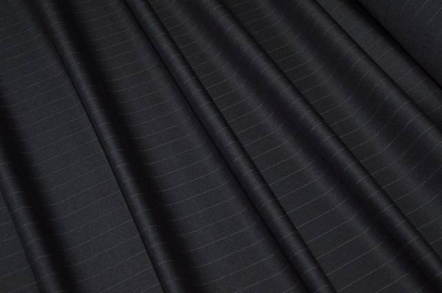 Vendita on line tessuto tasmania pura lana gessato nero - tessuti abbigliamento lana uomo/tailleur