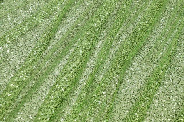 Vendita on line tessuto paillettes verde mela - tessuti abbigliamento paillettes