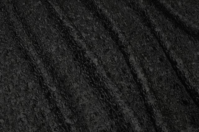 Vendita on line tessuto goffrato stretch nero - tessuti abbigliamento poliestere 