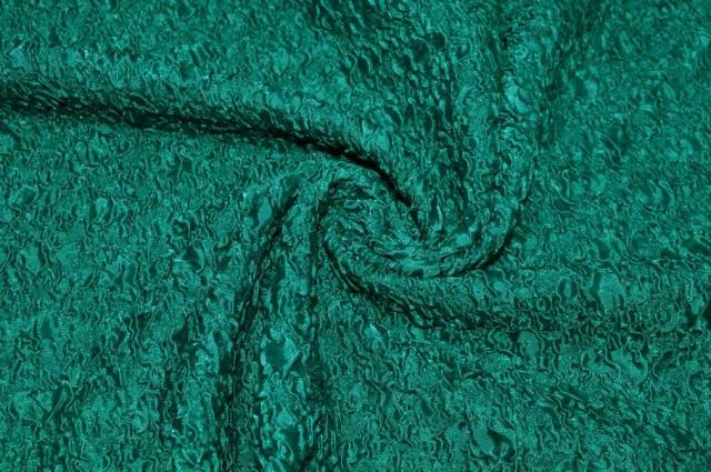 Vendita on line tessuto goffrato stretch verde - tessuti abbigliamento poliestere 