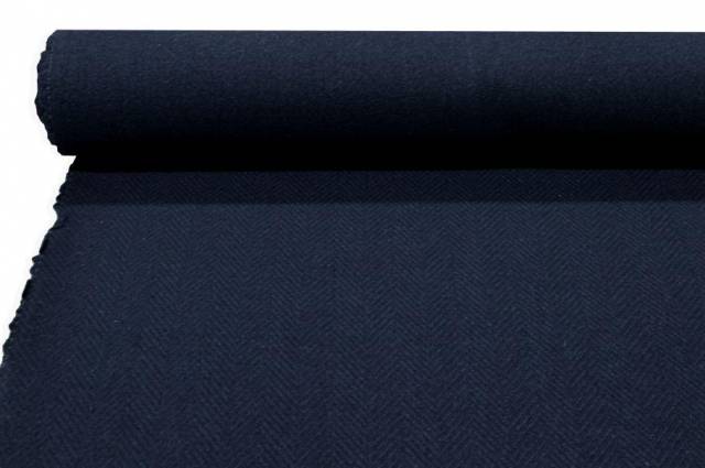 Vendita on line tessuto cappotto double pura lana spinato blu - tessuti abbigliamento lana cappotti/panno/lana