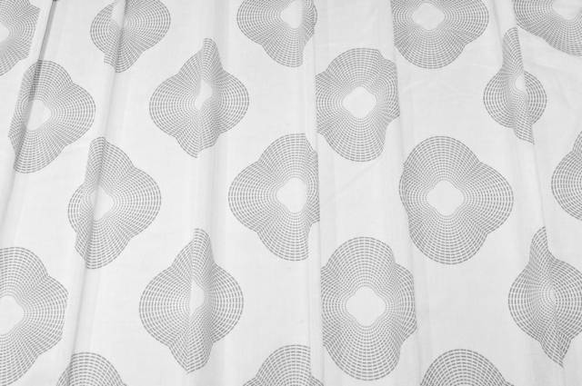 Vendita on line tessuto tenda velo fantasia geometrica grigia - prodotti