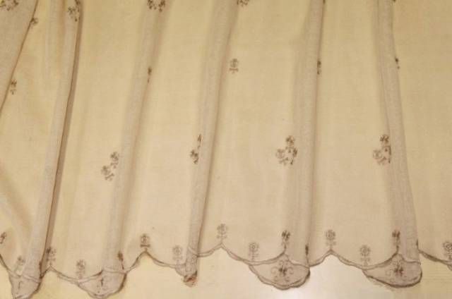 Vendita on line tessuto tenda ricamata ecru - tessuti per a metraggio classiche