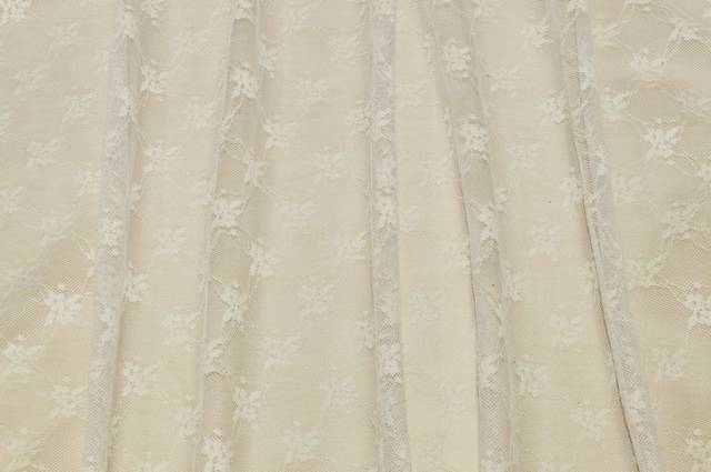 Vendita on line tessuto tenda tulle ricamato panna - tessuti per a metraggio classiche