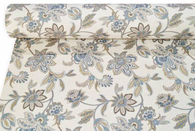 Vendita on line tessuto arredo gobelin fantasia fiore stilizzato avio - tessuti arredo casa gobelin