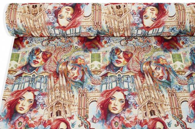 Vendita on line tessuto arredo gobelin fantasia barcellona - tessuti arredo casa gobelin