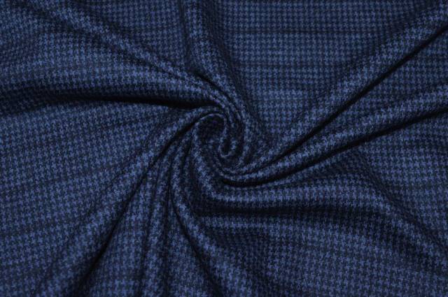 Vendita on line tessuto jersey pura lana pied de poule blu - tessuti abbigliamento lana