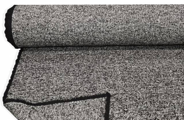 Vendita on line tessuto cappotto tweed bianco e nero - tessuti abbigliamento lana cappotti/panno/lana