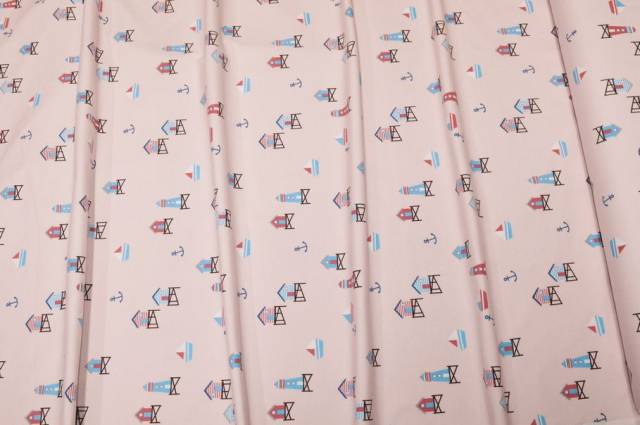 Vendita on line tessuto maglina in cotone fantasia marina - tessuti abbigliamento magline / jersey/tessuto in fantasia