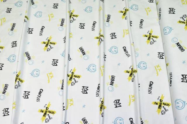 Vendita on line tessuto maglina in cotone fantasia urban - tessuti abbigliamento magline / jersey/tessuto in fantasia