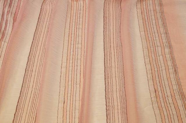 Vendita on line tessuto tenda organza stropicciata riga rosa - tessuti per a metraggio classiche