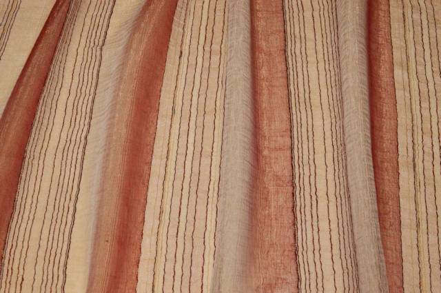 Vendita on line tessuto tenda organza stropicciata riga bruciato - tessuti per a metraggio classiche