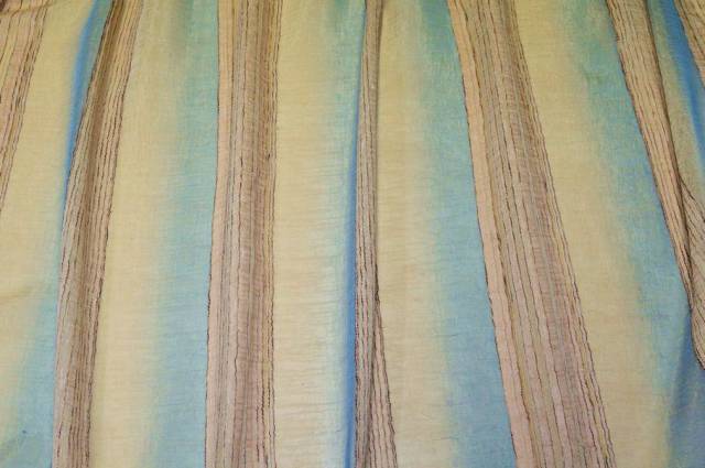 Vendita on line tessuto tenda organza stropicciata riga azzurra - tessuti per a metraggio classiche