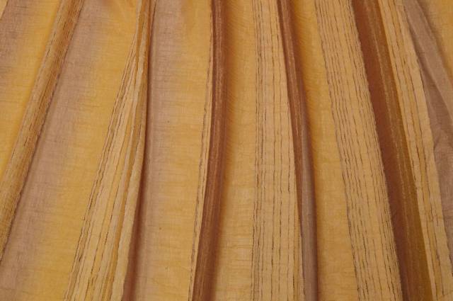 Vendita on line tessuto tenda organza fasciato ocra - tessuti per a metraggio classiche