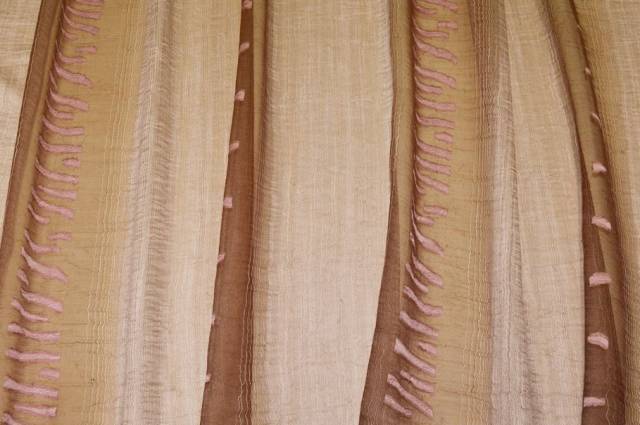 Vendita on line tessuto tenda organza beige ricamo rosa antico - tessuti per a metraggio classiche