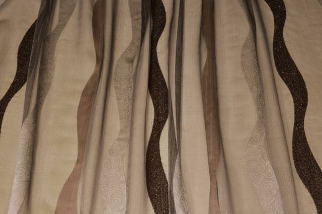 Vendita on line tessuto tenda organza con lurex rame - tessuti per a metraggio classiche