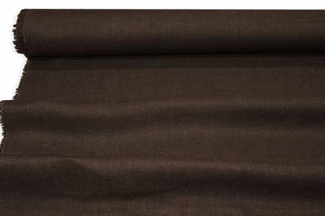 Vendita on line tessuto puro lino marrone - tessuti abbigliamento lino