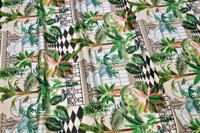 Vendita on line tessuto tovaglia rasone di puro cotone fantasia vittoriana - tessuti arredo casa per tovaglie per fantasia