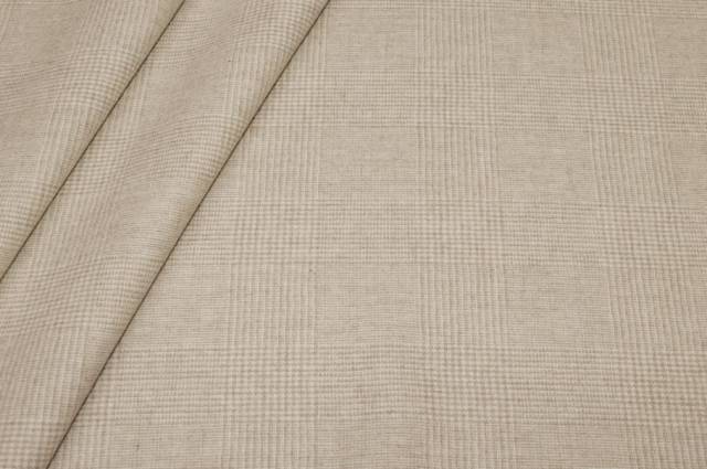 Vendita on line tessuto flanellina misto cashmere principe di galles beige - tessuti abbigliamento lana uomo/tailleur