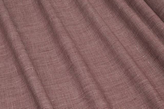 Vendita on line tessuto misto lino lana microfantasia bordeaux - tessuti abbigliamento lino