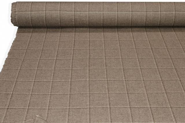 Vendita on line tessuto flanella puro cashmere finestrato beige - tessuti abbigliamento lana uomo/tailleur