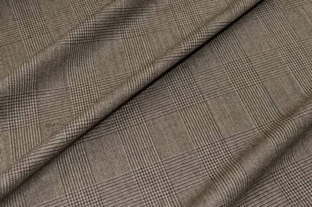 Vendita on line tessuto lana stretch principe di galles tortora - tessuti abbigliamento lana uomo/tailleur
