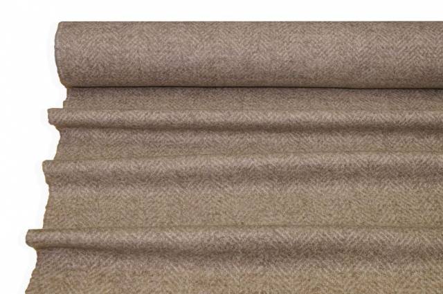 Vendita on line tessuto cappotto misto lana spinato beige - occasioni e scampoli